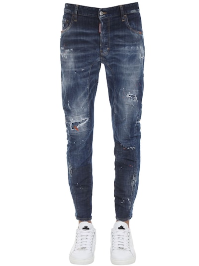 17cm tidy biker cotton denim jeans 
