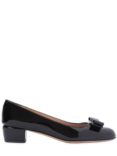 Salvatore Ferragamo - 30mm vara 1 patent leather pumps - Black ...