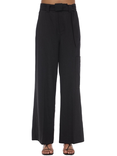 GANNI - High waist cool wool pants 