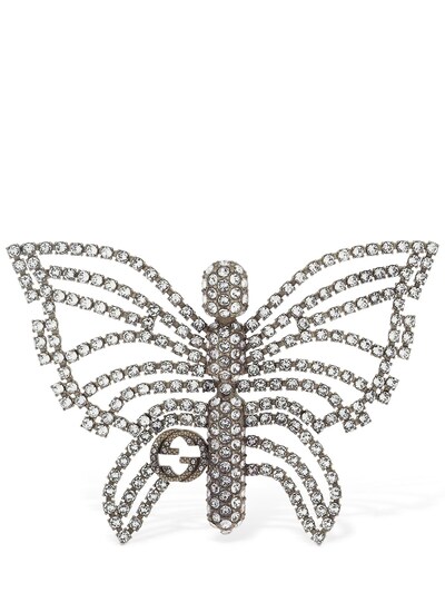 Gucci - Butterfly brooch - | Luisaviaroma