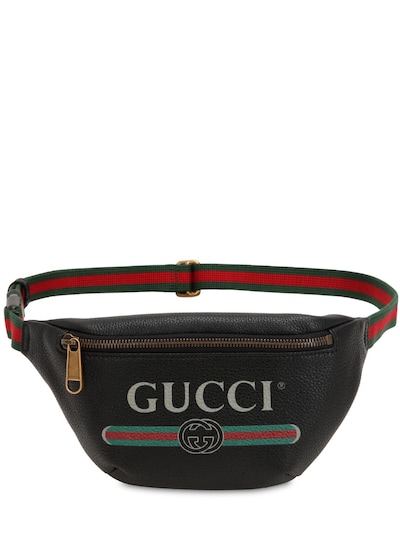 gucci print leather belt bag small