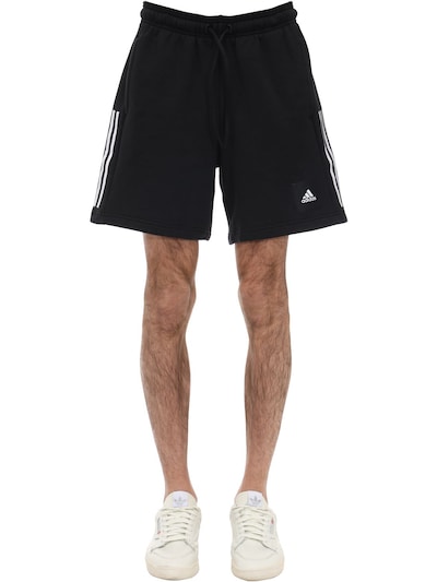 Adidas Performance - Cotton blend sweat shorts - Black | Luisaviaroma
