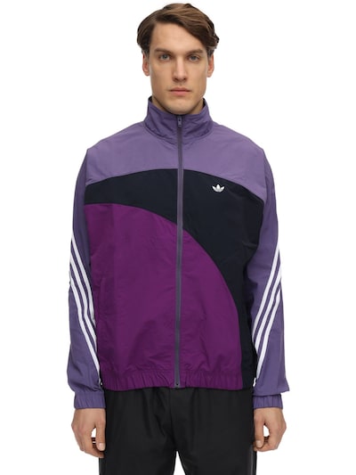 purple adidas windbreaker jacket