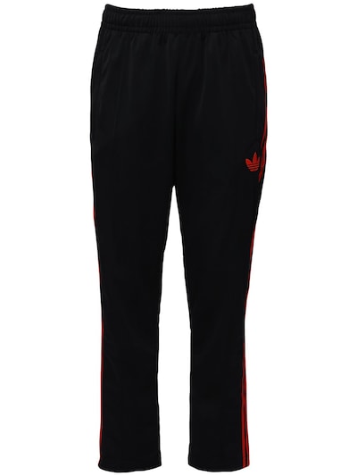 adidas sweatpants black with red stripes