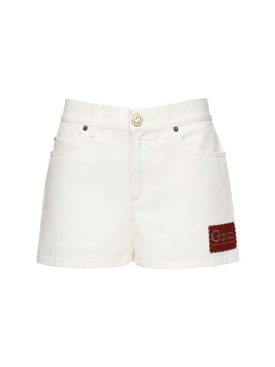 Gucci - Cotton denim shorts w/logo 