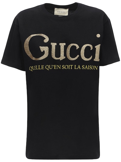 Gucci - Glitter logo print jersey t 