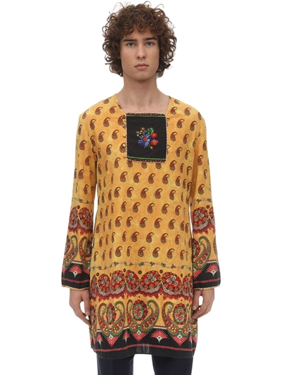 GUCCI - LONG PAISLEY COTTON SHIRT - Multicolor