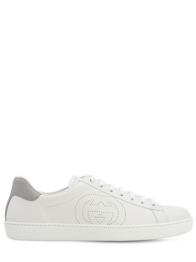 New ace gg interlock leather sneakers 