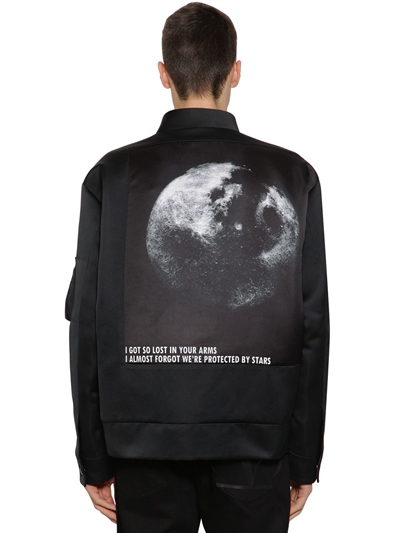 VALENTINO - DUCHESSE BOMBER W/ MOON DUST PRINT - Black