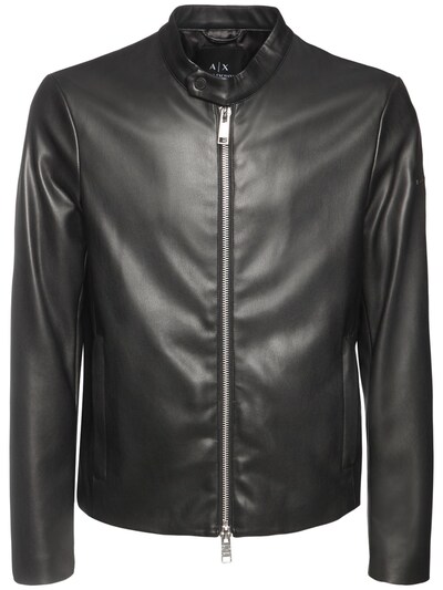 armani exchange leather biker jacket