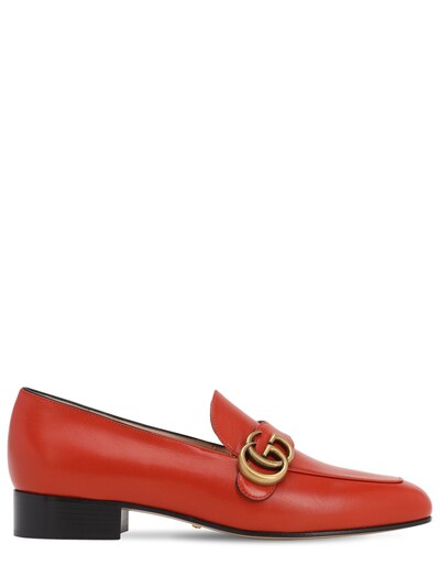 orange gucci loafers