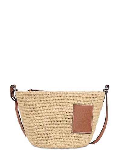 Loewe - Raffia & leather pochette shoulder bag - Natural/Tan | Luisaviaroma