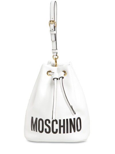 moschino bucket bag white