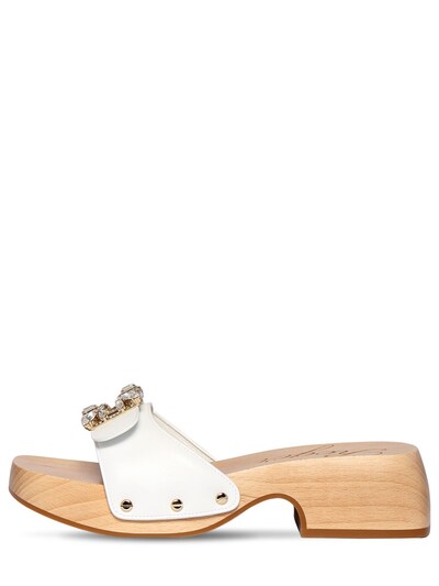 white clogs wooden heel