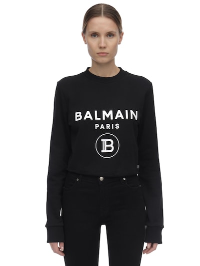 balmain logo print sweatshirt