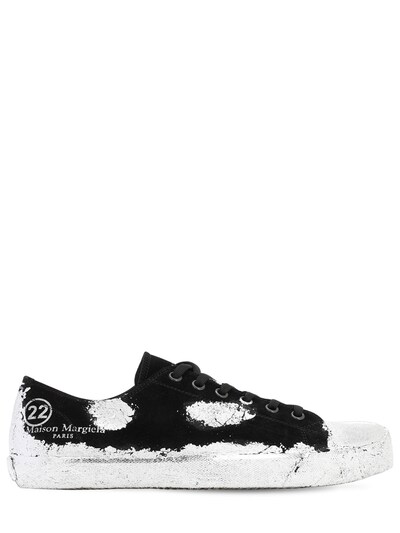 maison margiela silver sneakers