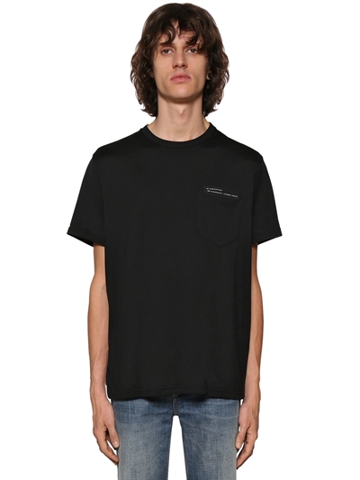 GIVENCHY - LOGO BONDED TAPE COTTON T-SHIRT - Black