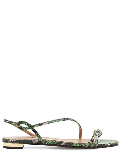snakeskin flat sandals