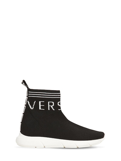 Versace - Logo print knit sock sneakers 