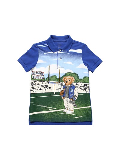 polo shirt with a bear on it