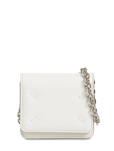 Maison Margiela - Mini leather wallet chain - White | Luisaviaroma