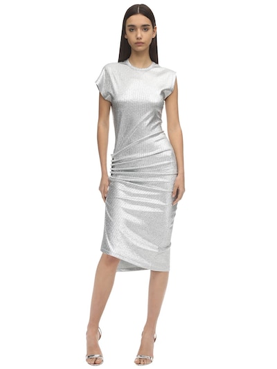 silver lurex dress