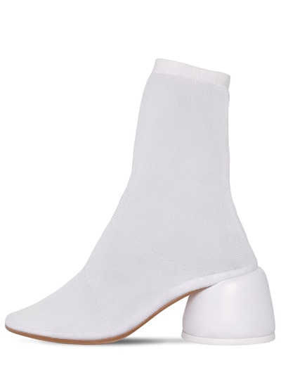 white sock ankle boots