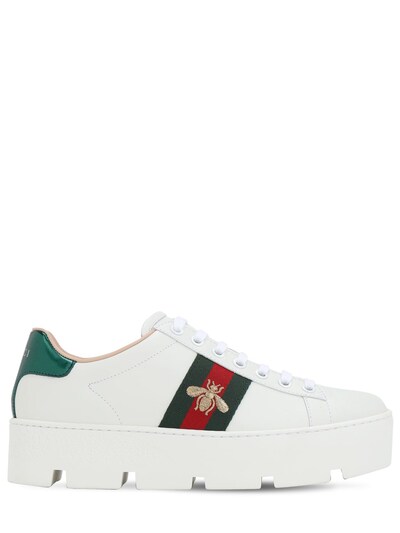 gucci leather platform sneakers