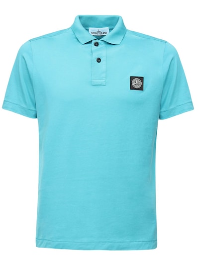 aqua polo shirt