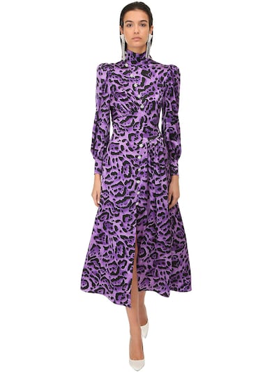 purple leopard print dress