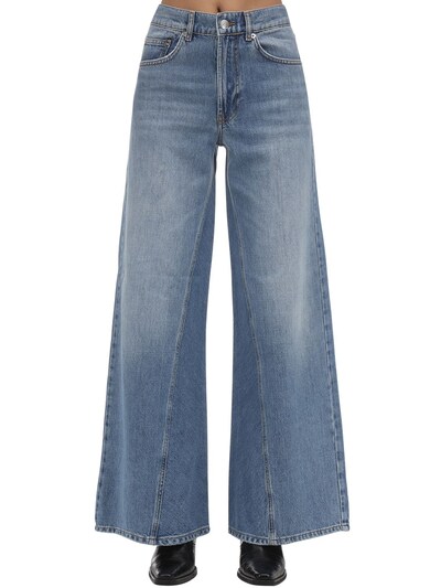 GANNI - Wide leg cotton denim jeans 