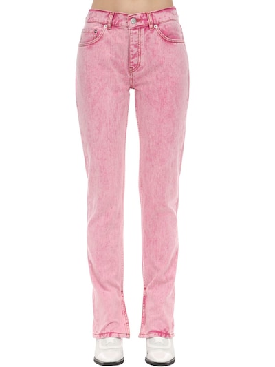 pink color jeans