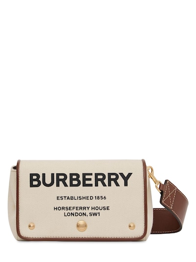 Burberry - Hackberry logo printed canvas bag - Natural | Luisaviaroma