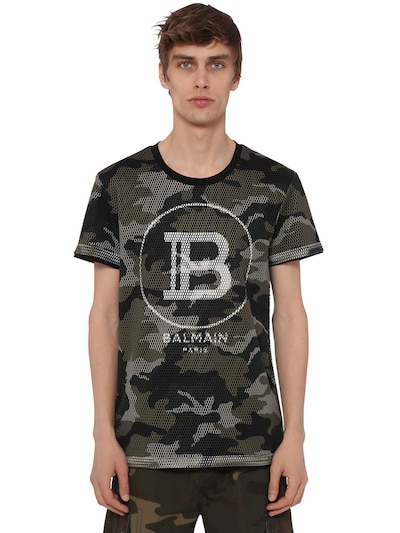 balmain camo t shirt