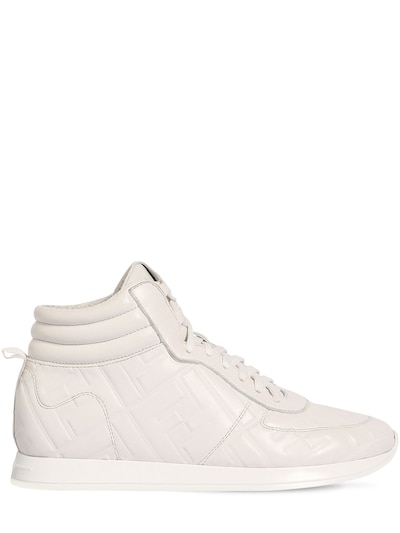 Fendi - 20mm leather high top sneakers 
