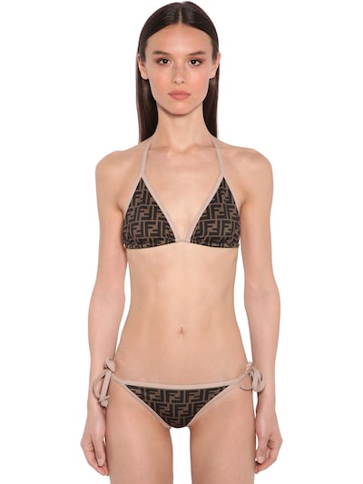 Fendi - Logo print lycra bikini 