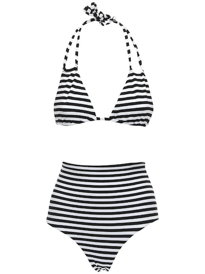 black and white bikini set