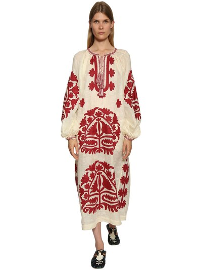 embroidered linen dress