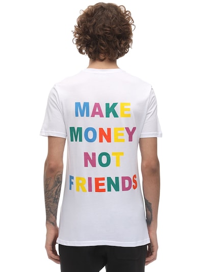 Make Money Not Friends Multi Logo Print Cotton Jersey T Shirt Black