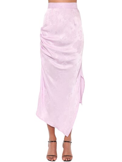 pink jacquard midi skirt
