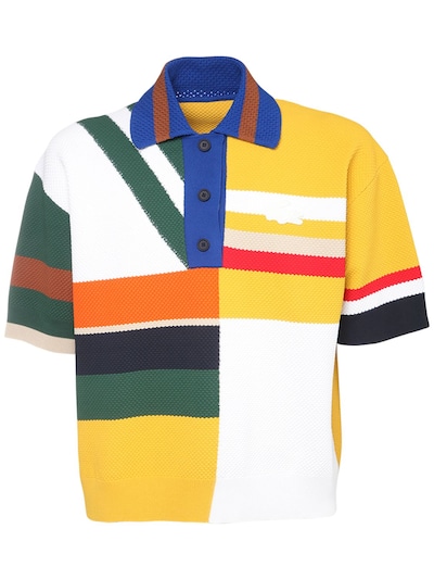 lacoste colour block polo shirt