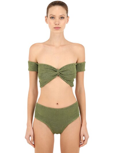 olive green high waisted bikini