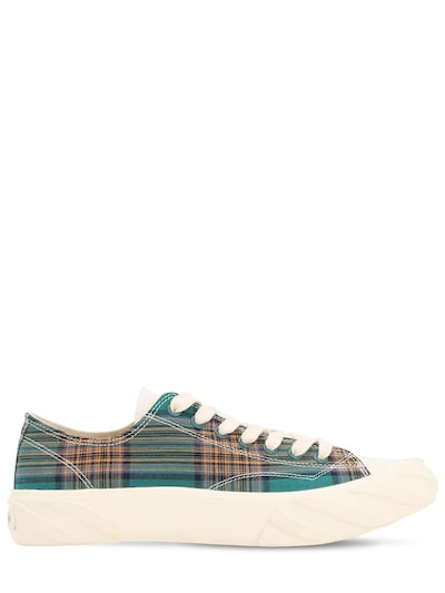 Age - Across To Genuine Era - Age cut checked cotton sneakers - Green ...
