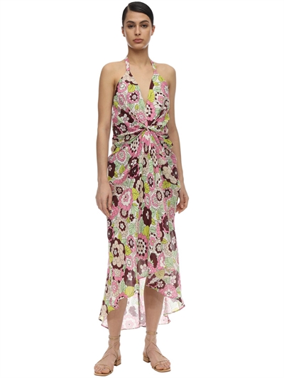 pink and green dress