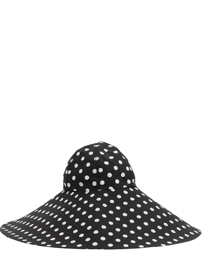 Wide brim printed canvas hat 