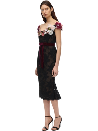 marchesa off the shoulder dress