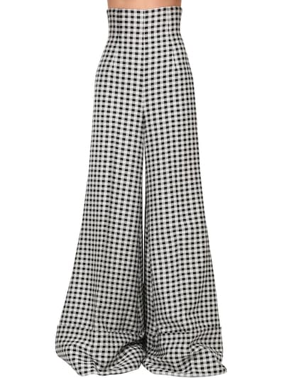 Emilia Wickstead Gingham Palazzo Pants Black White