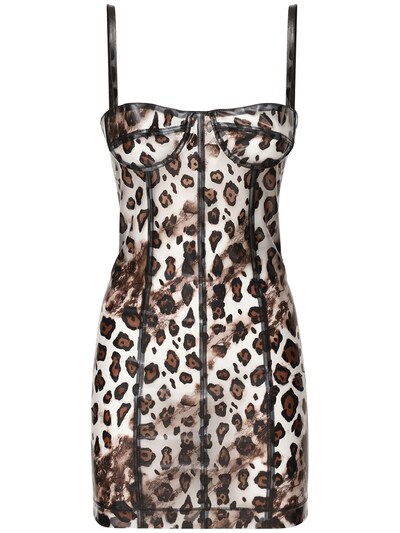 leopard bustier dress