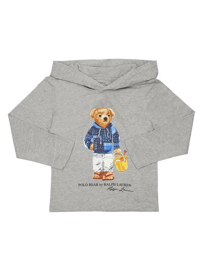 Ralph Lauren - Bear print cotton sweatshirt hoodie - | Luisaviaroma