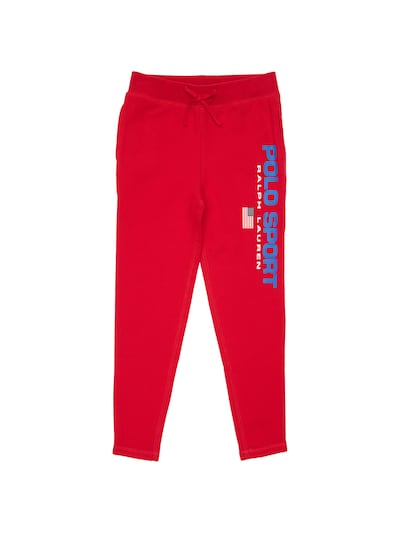 red polo sweatpants